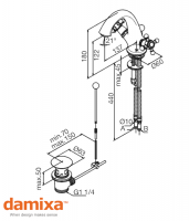 MEZCLADOR LAVABO TRADITION DAMIXA MEDIDAS